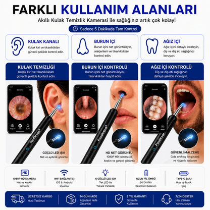 HD Kameralı Kulak Temizleme Cihazı | Doktor Onaylı
